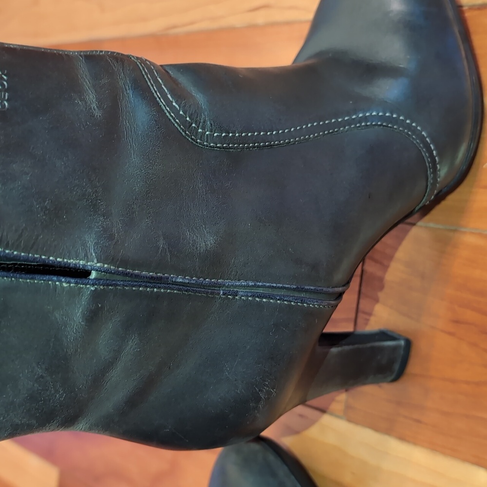 Ladies Geox Gray Leather Boots Size 38 - Picture 12 of 16